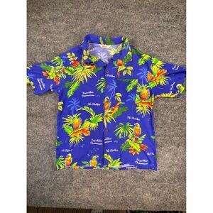 Aremar Republica Dominicana Parrot Tropical Hawaiian Shirt Blue XXL No Problem